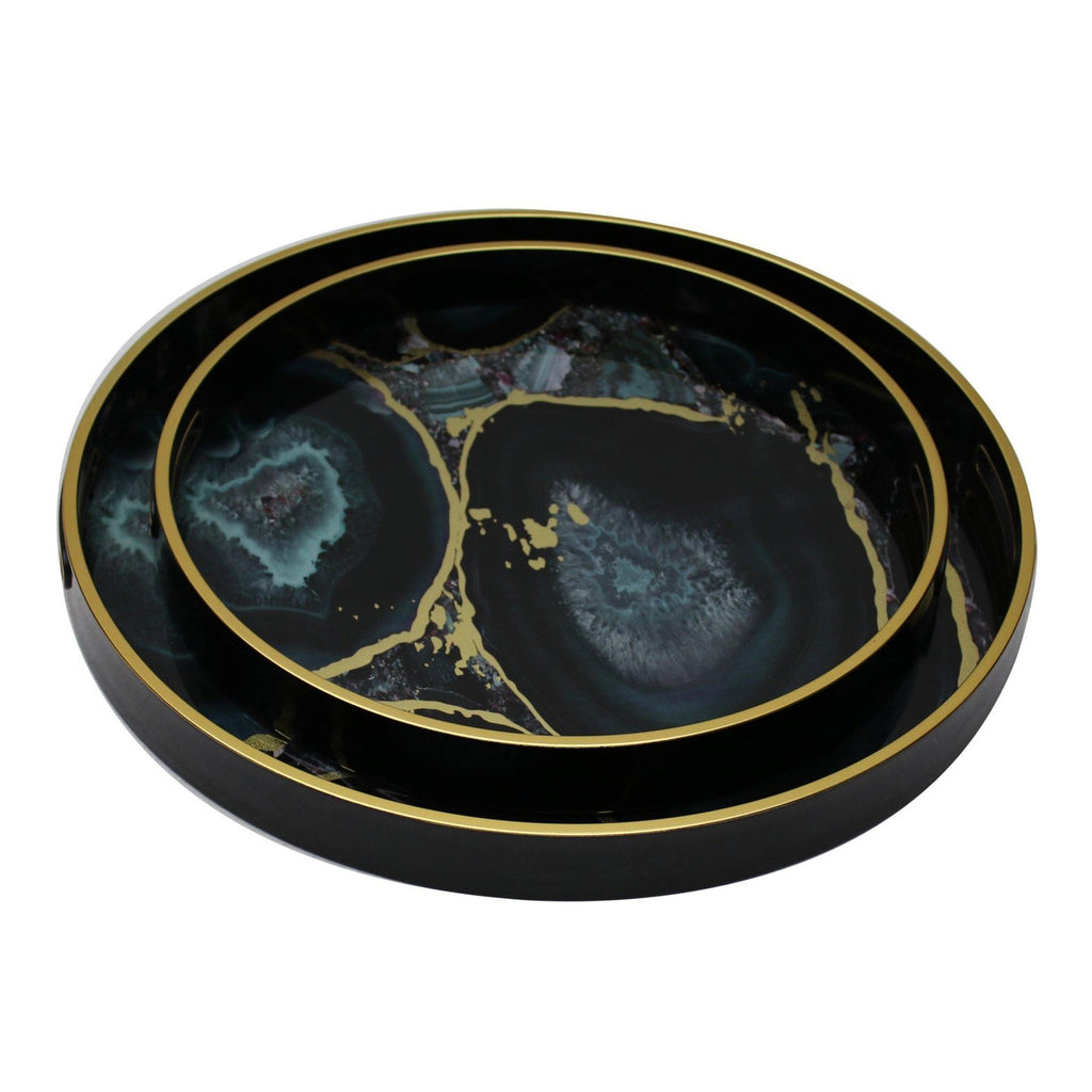 Serving Tray Set/2 (Midnight Glory) - FCH031 - Mindy Brownes Interiors - Genesis Fine Arts 